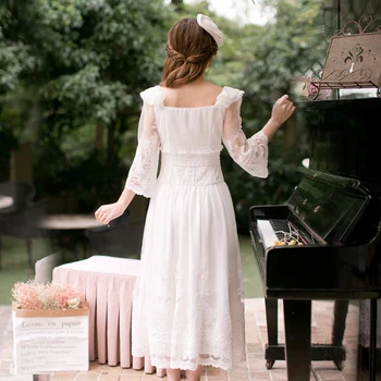 Princesė saldus lolita dress Saldainių lietus suknelė nėriniai,saldus slim gryna spalva kulkšnies ilgio,rudenį-Line subtili suknelė C22CD7170