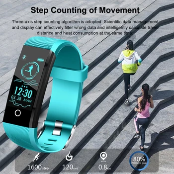 OLED spalvų ekranas, Smart Juosta Kraujo Spaudimas Fitness Tracker Žiūrėti Širdies ritmo Miego Stebėti Smart Sport Watch 