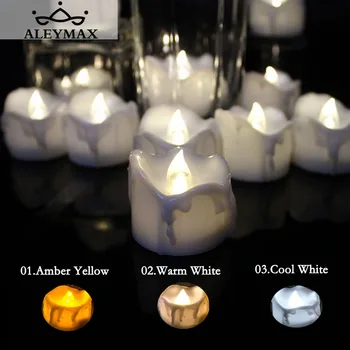 12PCS Laikmačio Funkcija Mirgėjimas Arbatos Žvakė Romantiška Flameless LED Žvakių Šviesos Lempos Dekoracija Namuose Šventė Vestuves