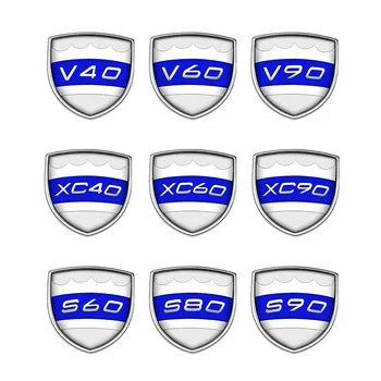 1-2 vnt VOLVO S40 S60 S80 S90 V40 V60 V90 XC40 XC60 XC9 C30 Shield Logotipo Lipdukas Pusės Sparnas Kūno Emblema Lentele Automobilių Tiuningas