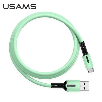 USAMS 10 vnt./Daug Usb Kabelis, C Žaibo Laidas Iphone Solicone Usb Kabelį, Tipas C Micro USB Duomenų Kabelis, Led Šviesos Didmeninės