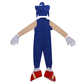 Deluxe Sonic The Hedgehog Kostiumas Žaidimo Veikėjas Vaikams Halloween Carnival Šalies Rompers Kostiumas