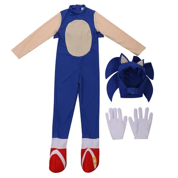Deluxe Sonic The Hedgehog Kostiumas Žaidimo Veikėjas Vaikams Halloween Carnival Šalies Rompers Kostiumas