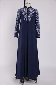 Arabų Turkijos Musulmonų Abaja Suknelė Moterų Plius Dydis 5XL Maxi Suknelės Stovėti Apykaklės Gėlių Spausdinti Big Swing Kaftan Skraiste Islamo Apranga