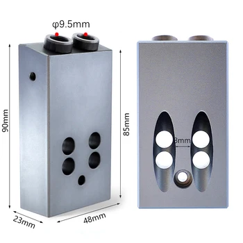 Kišenėje Skylę Jig Rinkinys 9.5 mm Aliuminio Lydinio 6061 Medienos Kaiščio Jig Punch Locator Medienos apdirbimo, Gręžimo Vadovas 9.5 mm Grąžtas