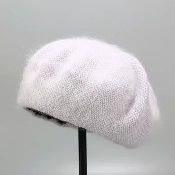 Moterų Žiemos Triušio Kailio Beretė Skrybėlės Šiltas Ilgas Kailis Skullies Beanies Moterų Kepurės Kepurės Mergaitėms