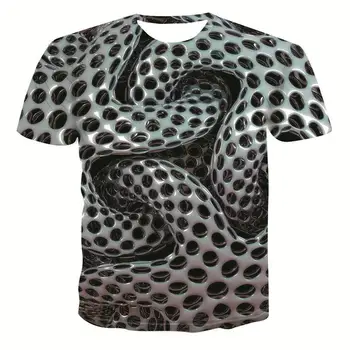 Nauja Vasaros drabužių trumpas rankovėmis viršūnes Gatvės mados tendencijos jaunimo t-shirt geometrinis grafinis mados marškinėliai vyriški laisvalaikio marškinėliai