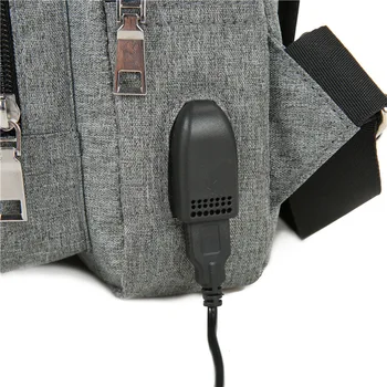 DIOMO Sling Bag Vyrų Krūtinės Maišelį su USB Įkrovimo lizdas Oksfordo Atsitiktinis Mažų Pečių Crossbody Trumpą Kelionę Pasiuntiniai Krepšiai