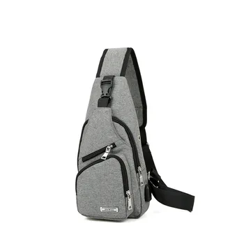 DIOMO Sling Bag Vyrų Krūtinės Maišelį su USB Įkrovimo lizdas Oksfordo Atsitiktinis Mažų Pečių Crossbody Trumpą Kelionę Pasiuntiniai Krepšiai