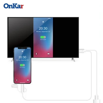 ONKAR Micro USB C TIPO Žaibas į HDMI Kabelis, HDTV TV Skaitmeninis AV Adapteris, USB Kabelis 1080 