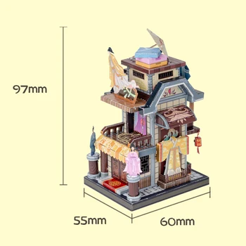 Meno Modelio MU 3D Metalo Galvosūkį Meno Tour Kinijos Drabužių Parduotuvė pastato modelis RINKINIAI Surinkti Dėlionės, Dovana, Žaislai Vaikams