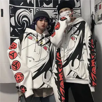 Anime Naruto Hoodies Streetwear Porą Žiemos Paltai Mados Prarasti Animacinių Filmų Sasuke Japonija Hoodie Palaidinukė Unisex Hoodie Vyrų Moterų