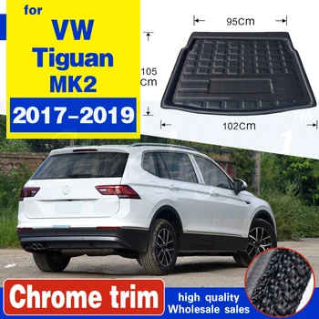 VW Tiguan 2017-2019 Linijinės Dėklą Automobilio Galiniai Magistraliniai Krovinių Kilimėlis Grindų Lapas Kilimų, Purvo Apsaugos Padas