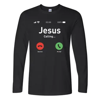 Jėzus marškinėliai Juokinga Raginama Priimti Arba Atmesti, Kad Yra Klausimas, Dizainas Tikėjimo Grožėtis Medvilnės Madingi ilgomis Rankovėmis marškinėliai