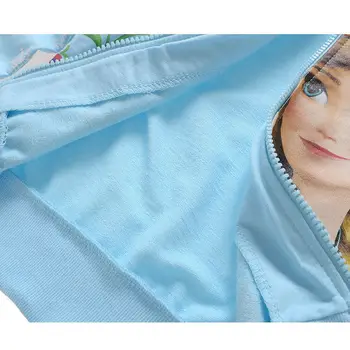 Mielos Merginos Hoodies Animacinių Filmų Užšaldyti Anna Elsa Princesė Gėlių Spausdinti Vaikas Marškinėlius Baby Užtrauktuku Striukė Vaikams Drabužių Mergina Kailis