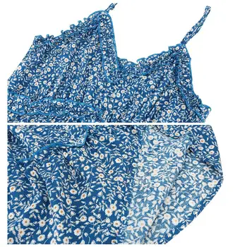 Suknelė Moterims Vasaros Gėlių Backless Slydimo Sundresses Mėlyna Atsitiktinis Ponios Įrengti Mini Trumpas Drabužių Atostogų 2020 Spageti Dirželis