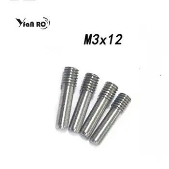 Yfan 4pcs m3 M4 12mm nuotolinio valdymo žaislas laipiojimo metalo mechaninės pavaros veleno varžtas 1/10 kelio Rc automobilių dalys