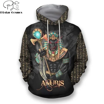 Egipto Dievo Horo Akis Faraonas Anubis veidas 3D Spausdinimo Vyrų Hoodie Harajuku Mados Gobtuvu Palaidinukė Gatvės Striukė Unisex hoodie