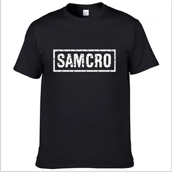SOA Sons of anarchy vaikas Mados SAMCRO Print T-Shirt Vyrai Mada Harajuku HipHop trumpas rankovės Medvilnės Atsitiktinis Vyrai Tee Marškinėliai