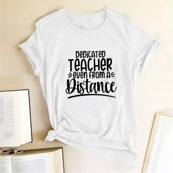Skirta Mokytojų Net Iš tolo Spausdinti marškinėliai Moterims Vasaros 2020 Marškinėliai Moterims Mados Apvalios Kaklo Estetinės Drabužiai