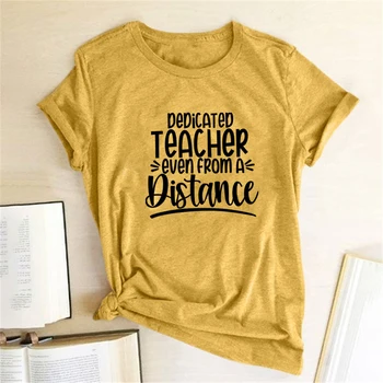 Skirta Mokytojų Net Iš tolo Spausdinti marškinėliai Moterims Vasaros 2020 Marškinėliai Moterims Mados Apvalios Kaklo Estetinės Drabužiai