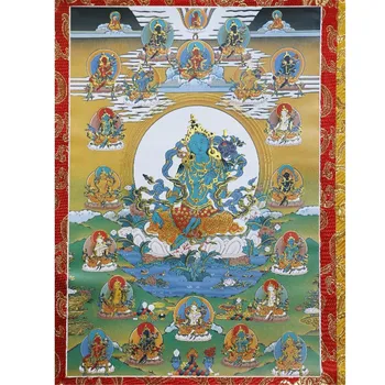 Gandhanra Tibeto Budizmas Tangka Portretas,21 Taras,Štampavimo Brokatas Tapyba,Tantros Budistų Dovana,Sienos Menas Namų Dekoro