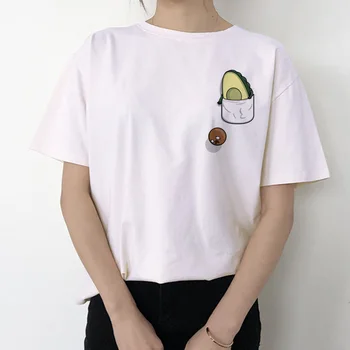Avokado marškinėliai moterims veganų animacinių filmų harajuku marškinėlius derliaus estetinės korėjos stiliaus marškinėliai moteriška ulzzang juokinga kawaii 90s