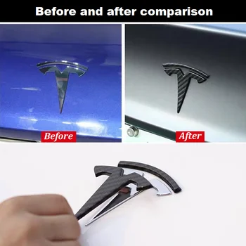 Anglies Pluošto Automobilio Logotipas Apdaila Padengti Tesla Model 3 Automobilių Kėbulo Ir Vairas Emblema Apdailos Lipdukai Priedai