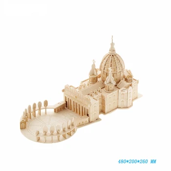 Bažnyčios Pilies Pastato Modelis Dėlionės 3D Medinė Dėlionė 