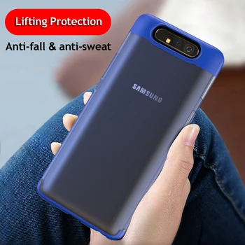 Samsung Galaxy A80 Atveju matinis aišku, Trys-Viename 360 Visas Raštas Plastiko Atvejais Padengti Samsung Galaxy A80 Telefono Atgal