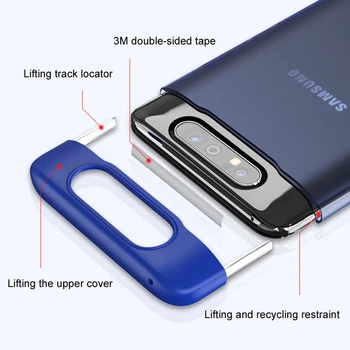 Samsung Galaxy A80 Atveju matinis aišku, Trys-Viename 360 Visas Raštas Plastiko Atvejais Padengti Samsung Galaxy A80 Telefono Atgal