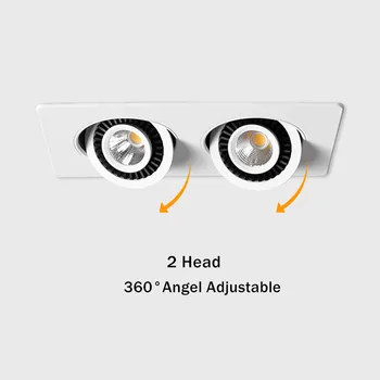 Pritemdomi LED Downlight 10W 14W 20W 24W Embedded Lubų Lempa, 360 Laipsnių Sukimosi apšvietimas Patalpose
