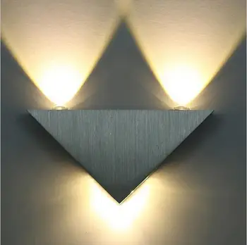 Led siena lempos, naktiniai staleliai, lempa šiuolaikinės paprasta kūrybos trikampis sienos lempos kambarį laiptai eilėje aliuminio lempos, miegamojo