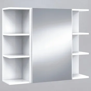 Veidrodinė Spintelė, vonios ar tualeto, pakabinti su 1 durų ir 2 lentynos patalpų baltos spalvos ryškumą 40x65x21cm