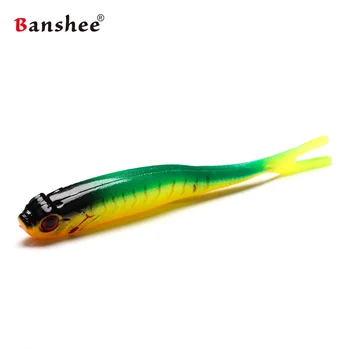 Banshee 100mm 8Pcs/Daug Guma Minkšta Jaukų Nekilnojamojo Silicio Masalas Žuvų Shad Easy Shiner Wobblers Žvejybos Masalas Dirbtinio Plastiko