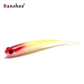 Banshee 100mm 8Pcs/Daug Guma Minkšta Jaukų Nekilnojamojo Silicio Masalas Žuvų Shad Easy Shiner Wobblers Žvejybos Masalas Dirbtinio Plastiko