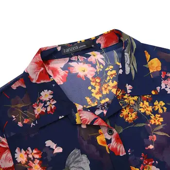 Mados Atspausdinta Marškinėliai Suknelė Moterų Vasaros Sundress ZANZEA 2021 Atsitiktinis ilgomis Rankovėmis Midi Vestidos Moterų Chiffion Skraiste, Negabaritinių