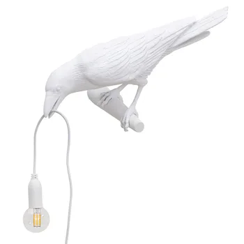 Retro Baltas Juodas Paukštis Stalo Lempa LED Lovos Miegamajame, Gyvenamasis Kambarys, Valgomasis Loft Namų Puošybai Dizaino Naktį Medienos Stalas Lemputės 220v