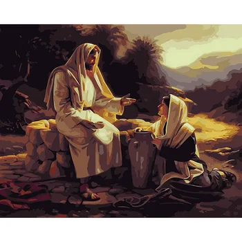 6 stiliaus Garsaus religijos aliejaus Tapybai Jėzaus Kristaus - 40*50 cm Tapybos Numeriai Rankomis dažyti aliejus, Drobė paveikslų nuotraukas