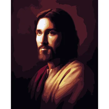 6 stiliaus Garsaus religijos aliejaus Tapybai Jėzaus Kristaus - 40*50 cm Tapybos Numeriai Rankomis dažyti aliejus, Drobė paveikslų nuotraukas