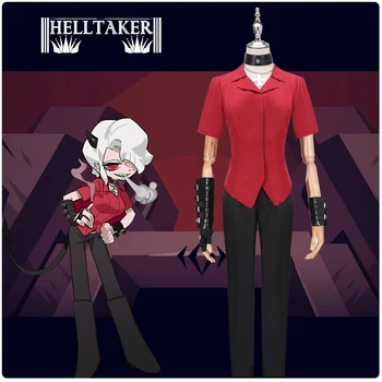 Helltaker Cosplay Kostiumų Zdrada,kalė demonas Raudona Marškinėliai Vienodą Moterų, Mergaičių Halloween Carnival Kelnės Marškinėliai Moterims