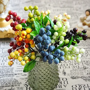 10vnt 7color Šilko Mėlynių Vaisių, Uogų, Vestuvių Namų vaza Apdailos netikras Vaisius 