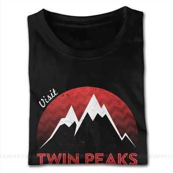 Trumpas Rankovės O-Kaklo Grynos Medvilnės Aplankyti Twin Peaks 