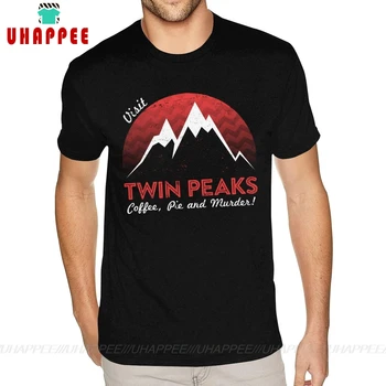 Trumpas Rankovės O-Kaklo Grynos Medvilnės Aplankyti Twin Peaks 