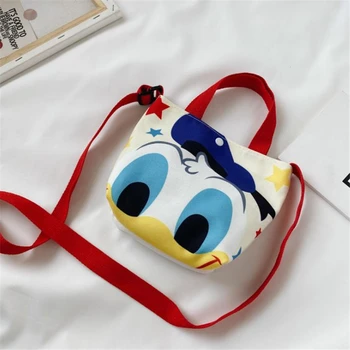 Disney canves mergina/vaikų krepšys animacinių filmų mickey mouse pečių maišą mielas mini rankinės, piniginės monetos