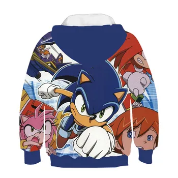 Vaikai Nustatyti Anime Super Sonic Ežys 3d Hoodies užtrauktukas Puloveris kūdikių Animacinių filmų Palaidinukė Tracksuit/kelnes/šeimos marškinėliai šortai 3