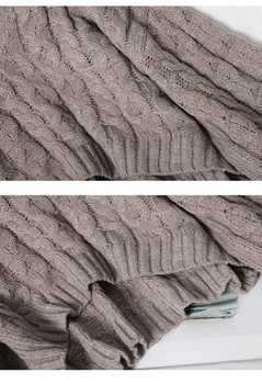 Rudenį korėjos megztinis Vientisų Spalvų Prarasti Lino Twist Puloveris Lauko Mados Nuimamas Apynasrio ilgomis Rankovėmis Trikotažas Puloveriai