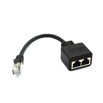 Aštuonios pagrindinės tinklo kabelis splitter vienu metu dvi adapteris tinklo extender CAT6/CAT5 RJ45 vienu metu Interneto, IPTV plačiajuosčio ryšio