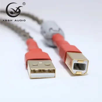 XSSH Garso Gryno OFC Vario, Sidabro Garso Pratęsimo Laidas Nerijos Aux USB DAC AV Vaizdo Garso Išvestis, USB 2.0 A-B Kabelį