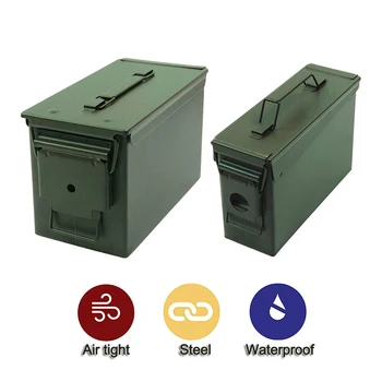 Metalo Šaudmenys Gali 30/50 cal Oro Nepralaidžių Vandeniui Karinės Armijos Kieto Plieno Laikiklis Ammo Box ilgalaikio Kulka Vertybių Saugojimo Dėžutė